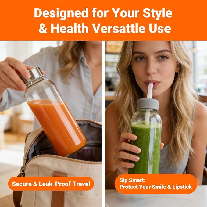 Sursip 16 oz Glass Juice Bottles - Image 6