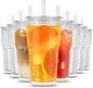 INSETLAN 8-Piece Glassware Set – 20 oz Ribbed Glass Tumblers by INSETLAN