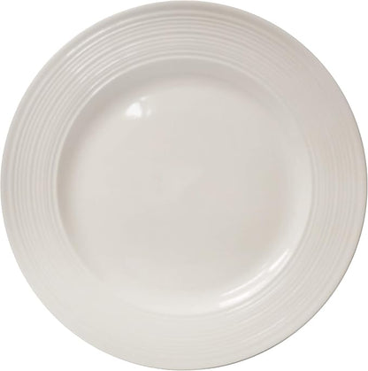 Tabletops Gallery Embossed Bone White Porcelain Round Dinnerware Collection- - Image 8