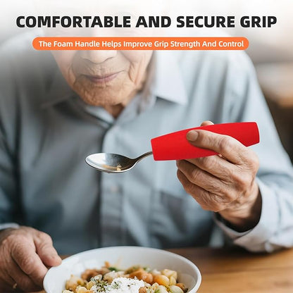 Foam Grip Tubing, Foam Tubes Grip Aid for Utensils, Adaptive Utensil Cutlery Padding Grip Handle for Disabled, Elderly, Arthritic and Handicapped (Arc Shaped)