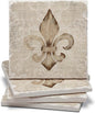Thirstystone Fleur De Lis 4 Pack Tumbled Tile Stone Coasters | 4" Square by CounterArt