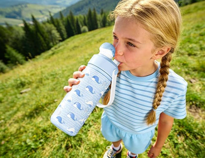 POWCAN 18 oz Kids Water Bottle for School: 2-in-1 Straw Spout Lid - Image 7