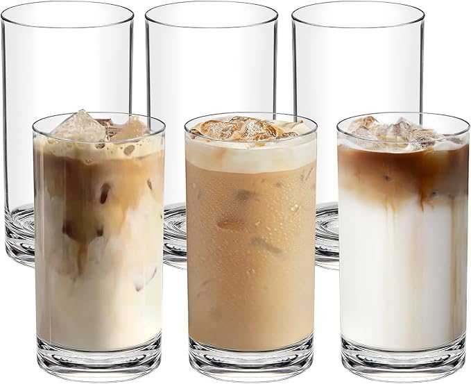 Shatterproof Plastic Drinking Glasses Set of 6, 17 Oz Clear Unbreakable Tumblers by R%C3%89%CE%91LW%C3%81Y