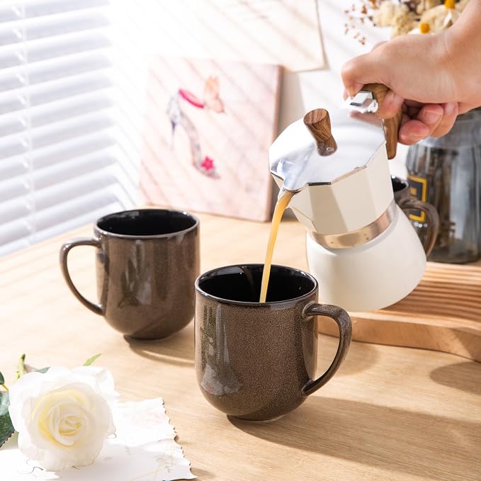 LERATIO Ceramic Coffee Mugs Set of 6, 12oz Handmade Coffee Mugs Set | Large - Image 6