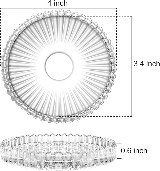 Elsjoy 12 Pack 4 Inch Modern Clear Coaster Set, Round Pillar Candle Holder - Image 2