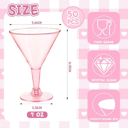 50 Pack 7 oz Plastic Martini Glasses - Image 2