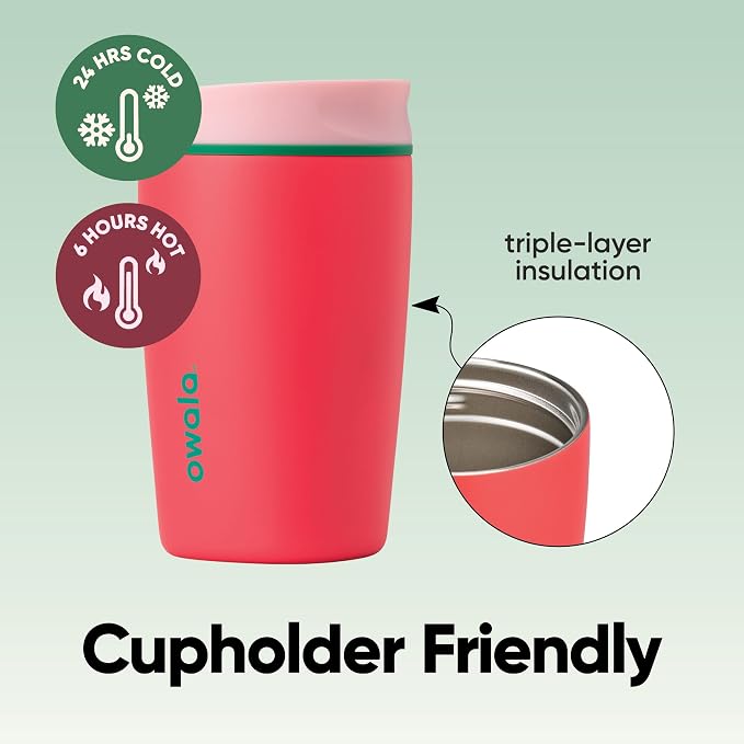 Owala SmoothSip Slider Insulated Stainless Steel Coffee Tumbler, Reusable Iced - Image 4