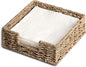 StorageWorks Seagrass Napkin Holder for Table, Wicker Napkin Baskets for Bathroom, Rustic Napkin Dispenser for Dinning Room, Guset Room, 7 ½"L x 7 ½"W x 2 ¾"H, 1 Pack