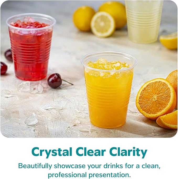 GUSTO Clear Plastic Cups Disposable Cold Drinking Cups - Image 6