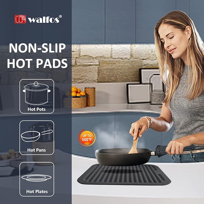 Walfos Trivets for Hot Dishes, Hot Pads for Kitchen Hot Pots and Pans, Heat - Image 4