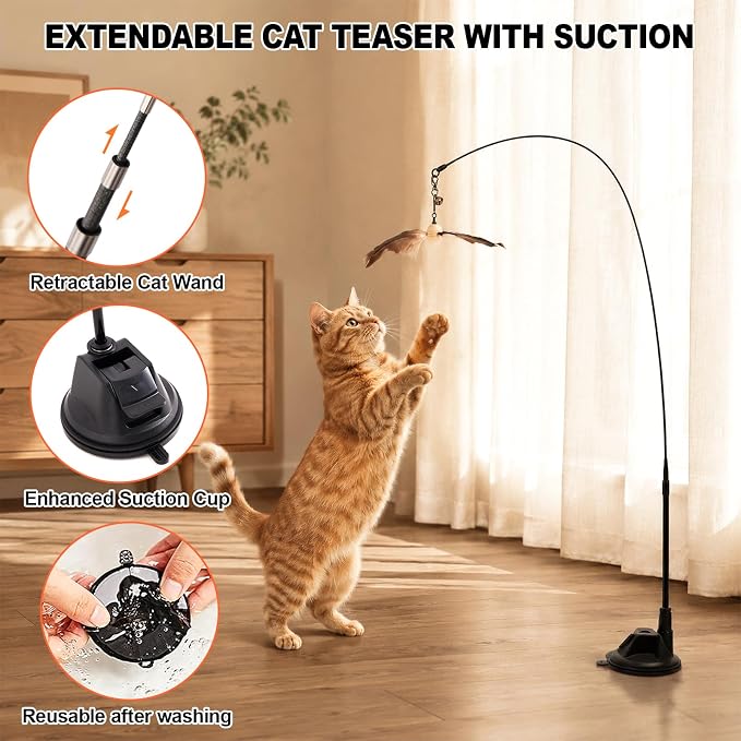 9PCS Cat Wand Toy with Suction Cup - Image 4