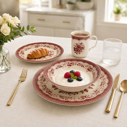 TUDOR ROYAL 24-Piece Porcelain Round Dinnerware Set, Service - Image 9