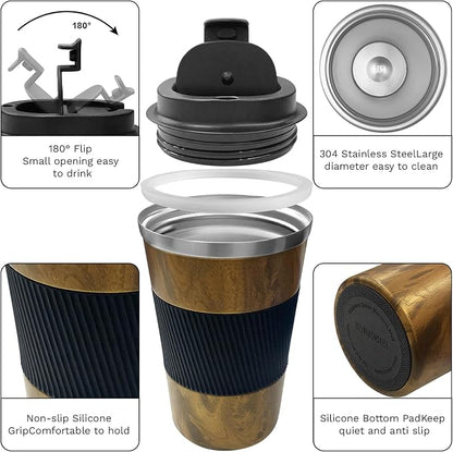 Insulated Travel Coffee Mug, Stainless Steel Coffee Cup - Image 2