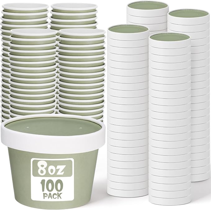 Fulmoon 100 Pack Paper Soup Containers by Fulmoon
