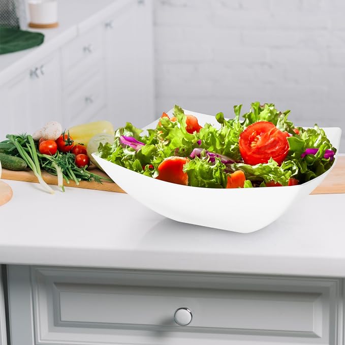 R-kay 6 Pack Square Plastic White Serving Bowls - Image 4