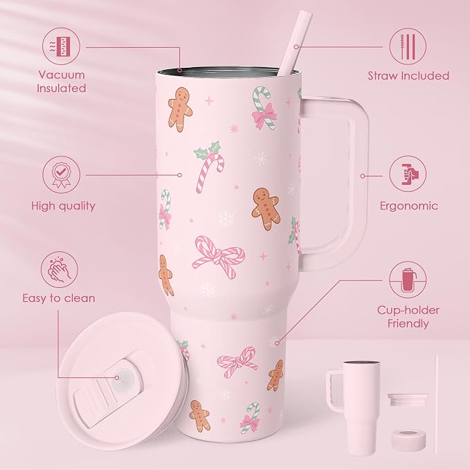 SANDJEST Christmas Theme 40oz Slider Tumbler - Image 2