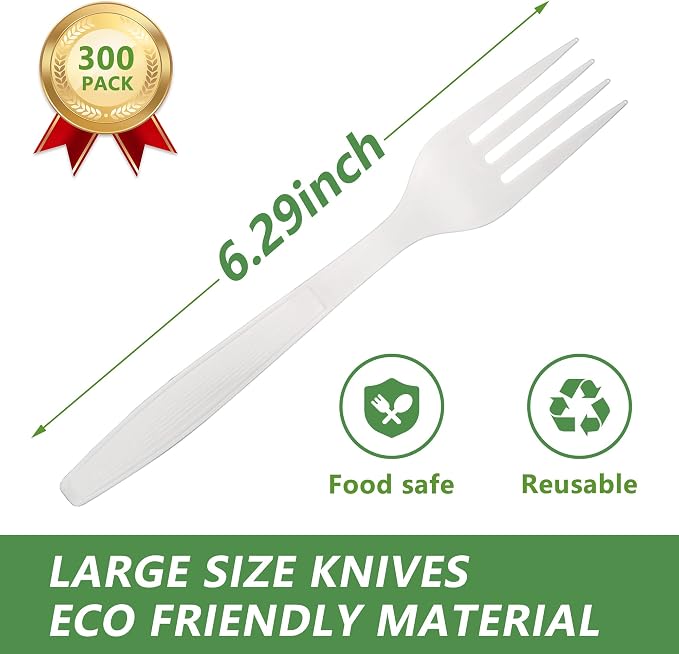Compostable Forks, 300 Disposable Forks - Image 2
