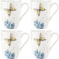 Lenox Butterfly Meadow Hydrangea 4-Piece Porcelain Mug Set, microwave safe | by Lenox