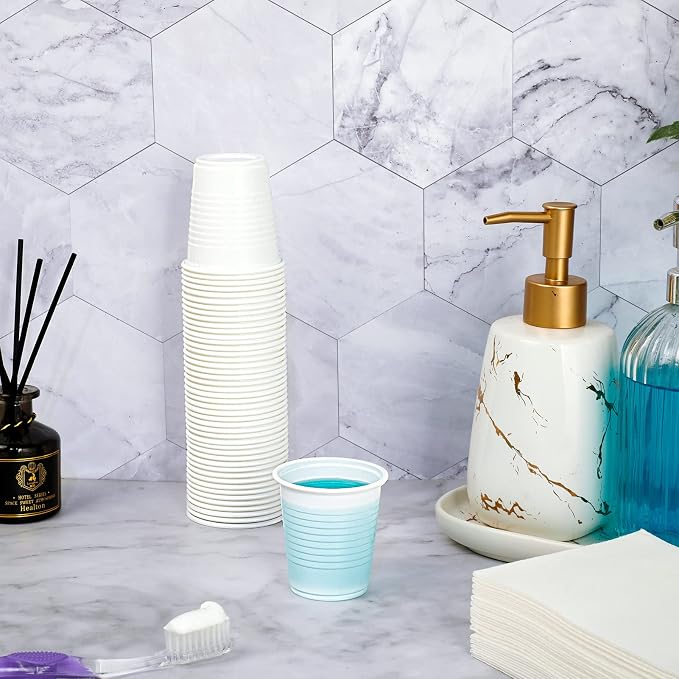 Lilymicky 500 Pack 3 oz Plastic Bathroom Cups, no sogginess plastic bathroom - Image 5