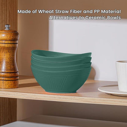 Wheat Straw Bowls, Unbreakable Snack Bowl 4 PCS - 10 OZ - Image 4
