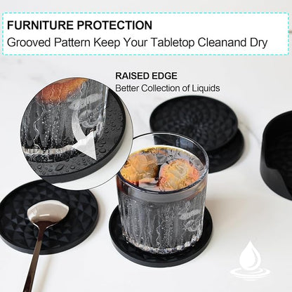 Coasters with Holders Drink Silicone Coasters, Table Cup Mat, - Image 5