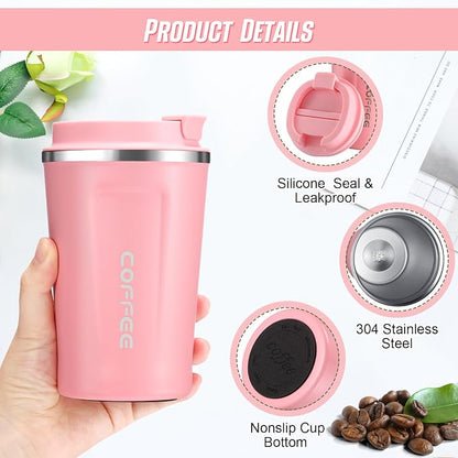 Sieral 4 Pcs 13 oz Travel Coffee Mug Insulated Reusable Coffee Cups - Image 3