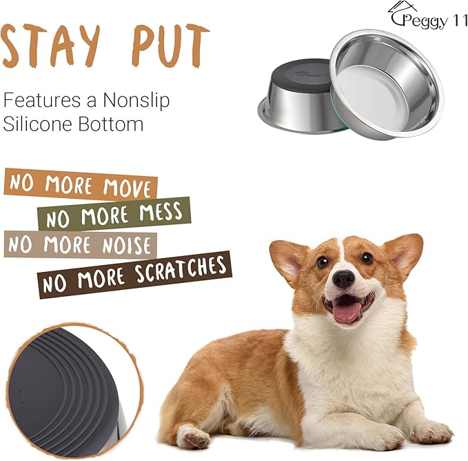 Deep Stainless Steel Anti-Slip Dog Bowls - Image 3