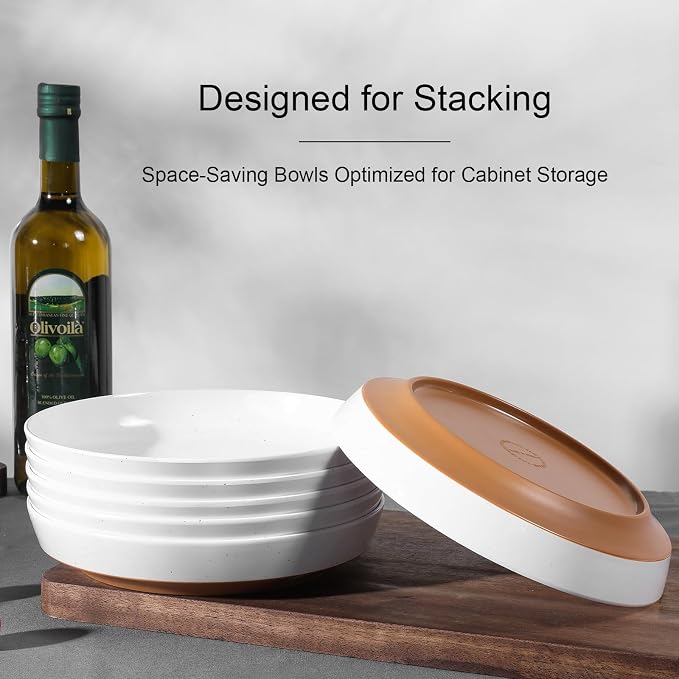 Webbylee 8.25" Melamine Deep Plates Set of 6-28oz Melamine Large Salad - Image 4