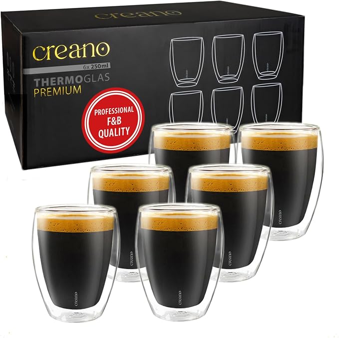 Creano Premium Double-Walled Drinking Glasses 9oz / 250 ml by Creano