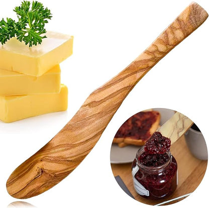 6.8 Inch Olive Wood Butter Knife Spreader, peanut butter on sandwiches by FHUMMYBT