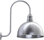 Steel Lighting Co. Hollywood Bowl Light | Outdoor Wall Mounted | 15 inch Bowl Dome | Upslope Gooseneck | Barn Light Made in America | Galvanized Exterior/Galvanized Interior