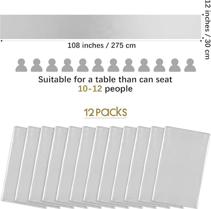 ANECO 4 Pack Satin Table Runner 12 x 108Inch Long Bright Silk and Smooth Fabric - Image 2