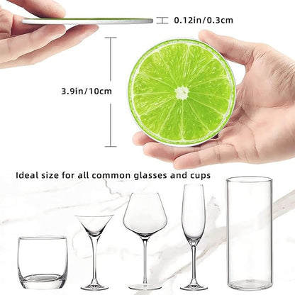 6 Pack Tropical Lime Slice Coaster - Image 4