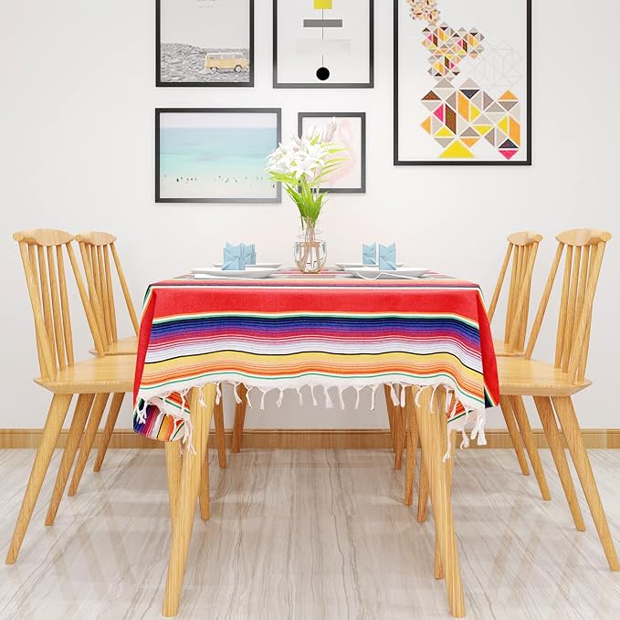 Fowecelt Mexican Serape Blanket Tablecloth 59 x 84 Inch - Image 6