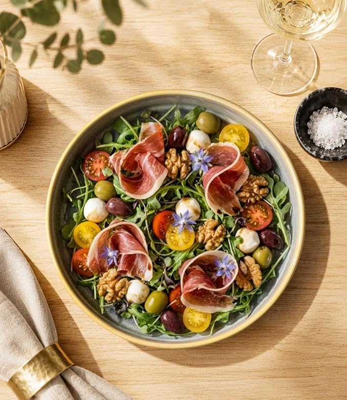 7.5" Ceramic Pasta Bowls Set of 4, Salad Bowls | Versatile Serving Bowls - Image 4