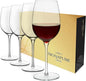 Libbey Signature Kentfield All Purpose Wine Glasses Set of 4, Red and White Long Stem Wine Glasses, Curvature Wine Glass Gift Set for All Occasions