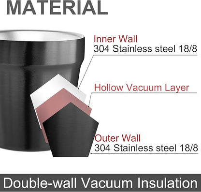 Youda Stainless Steel Double Walled Insulated Cups Stackable, 6oz Coffee - Image 3