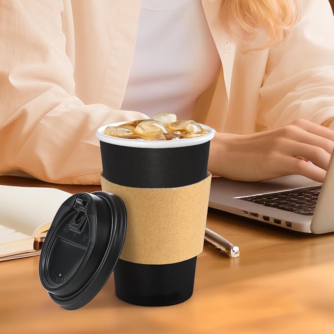 Lamosi 500 Pack 16 oz Disposable Coffee Cups - Image 6