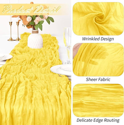 30 Pack Lemon Yellow Cheesecloth Table Runner 17 x 108 inch Cheese Cloth Table - Image 3