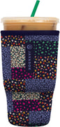 Sok It JavaSok Iced Coffee & Cold Soda Insulated Neoprene Cup Sleeve (Flower Patch, Large: 30-32oz)