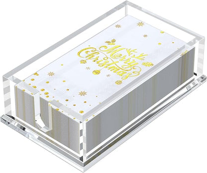 Transparent Acrylic Napkin Holder Clear Guest Paper Disposable Hand Towel Dispenser Tray Organizer For Table Home Kitchen Restaurant and Hotel Business