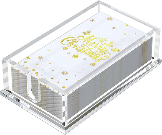 Transparent Acrylic Napkin Holder Clear Guest Paper Disposable Hand Towel Dispenser Tray Organizer For Table Home Kitchen Restaurant and Hotel Business