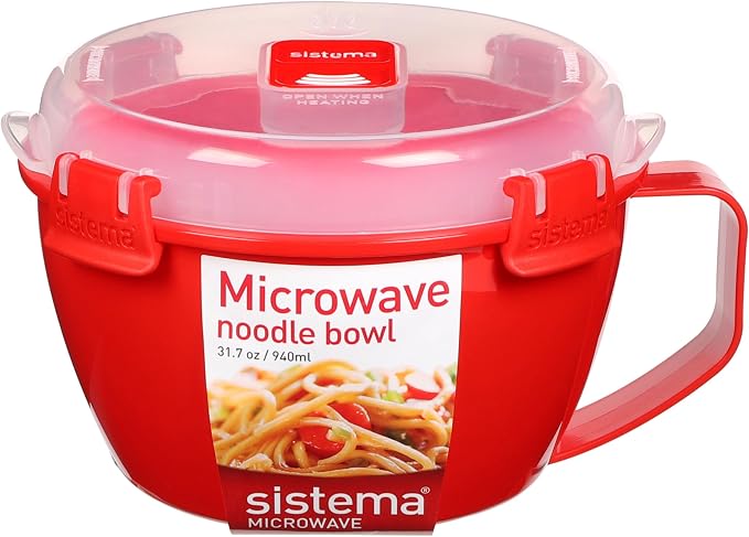 Sistema Microwaveable 940mL Noodle Bowl, Round Microwave Container by Sistema