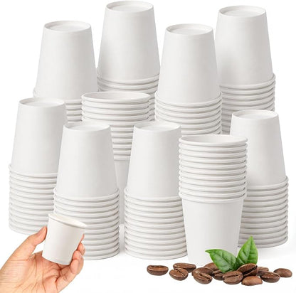100 Pack 3oz Mini Coffee Cups Disposable Paper Cups Hot or Cold Beverage Cup by Unknown