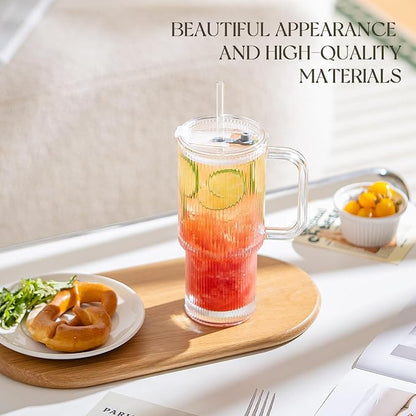 KEMORELA 24oz Ribbed Glass Tumbler - Image 2