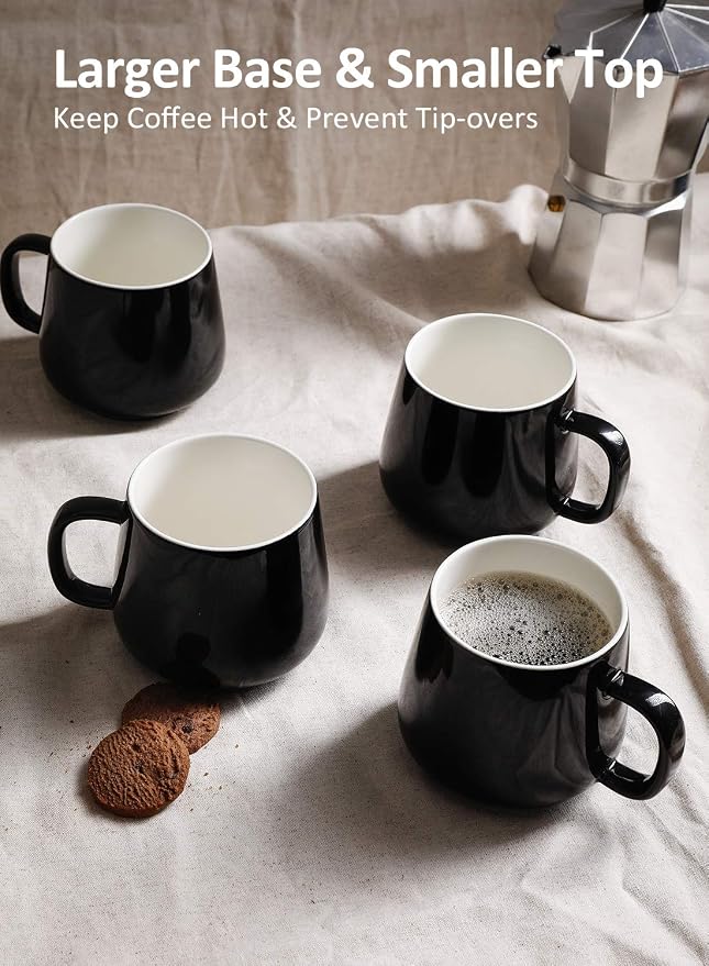 Teocera Ceramic Coffee Mug Set of 4-12 oz Coffee Mugs - Image 5