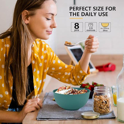 PYRMONT Unbreakable Cereal Bowl 26 OZ Alternative Plastic Bowls Reusable Wheat - Image 7