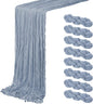 8 Pack Dusty Blue Cheesecloth Table Runner 20 x 120 inch Gauze Table Runners 10 by ACSUIT