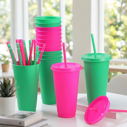 Honeydak 30 Pack Tumbler with Straw and Lid Bulk Cups - Image 2