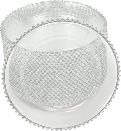 50 Pcs Charger Plates Set, Round Charger Plates, Reusable Serving Plates Embossed Rim Plastic Chargers Plate Decorative Round Plate Chargers for Dinner Plate Table Wedding Shower Decoration